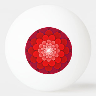 Red Floral Mandala-58566 Ping Pong Ball