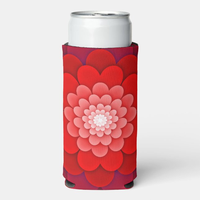 Red Floral Mandala-58566 Seltzer Can Cooler (Seltzer Front)