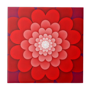 Red Floral Mandala-58566 Tile