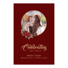Red Floral Memorial Funeral Photo Welcome Sign