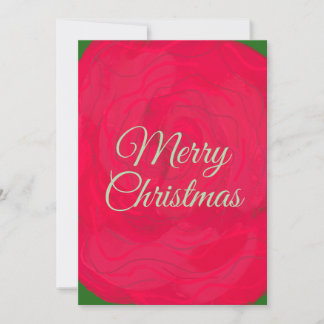 Red Floral Merry Christmas Holiday Card