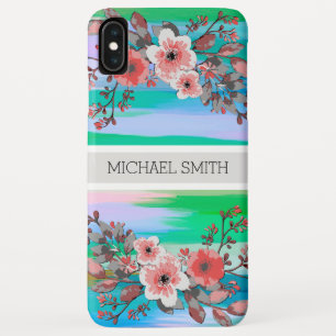 Red Floral Monogram Modern Colourful Abstract iPhone XS Max Case