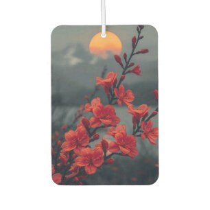 Red Floral Moon Phone Case Elegant Red Blossoms Car Air Freshener
