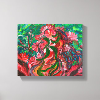 Red Floral - Om Canvas Painting