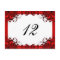 Red Floral on White Reception Table Number Cards