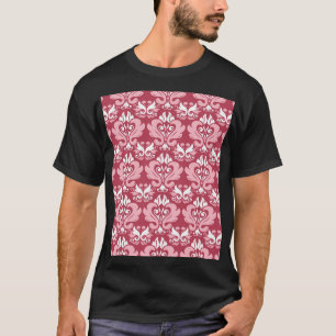Red Floral: Pale Beige Seamless T-Shirt