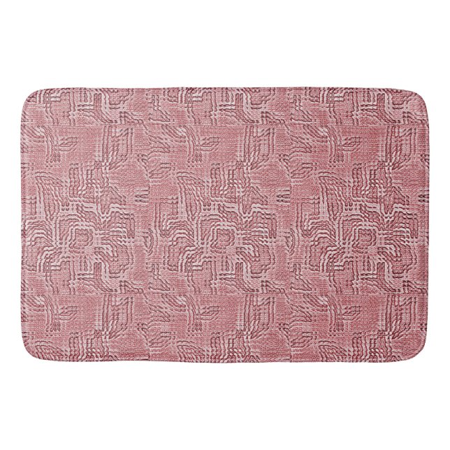 Red Floral Panel Bath Mat (Front)
