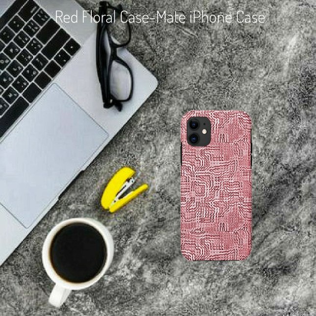 Red Floral Panel Case-Mate iPhone Case (Creator Uploaded)