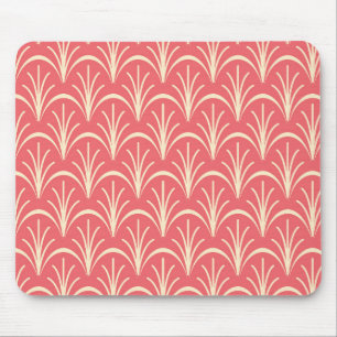 Red Floral Pattern by storeman Mouse Mat
