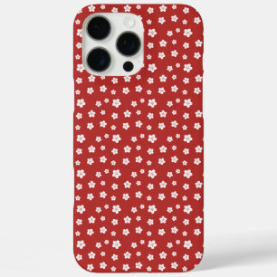 Red Floral Pattern iPhone 16 Pro Max Case