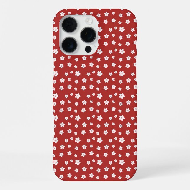 Red Floral Pattern iPhone Case (Back)