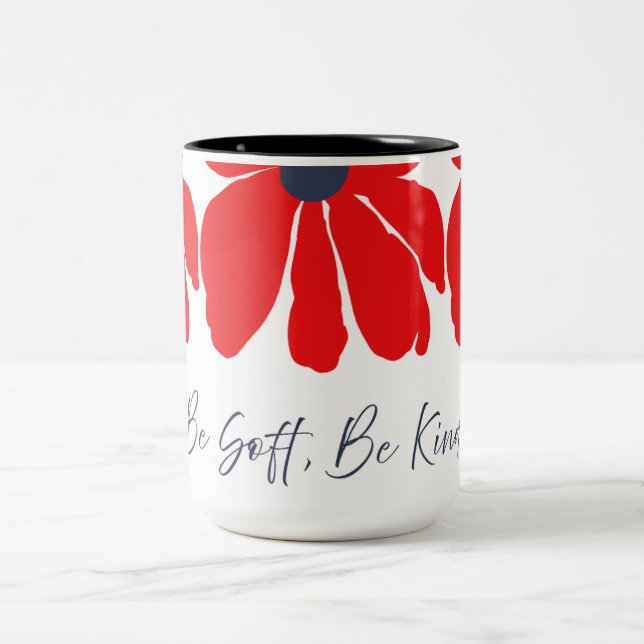 Red Floral Pattern Mug (Center)