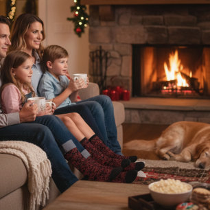 Red Floral pattern on black Socks