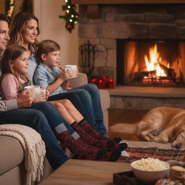 Red Floral pattern on black Socks (Creator Uploaded)