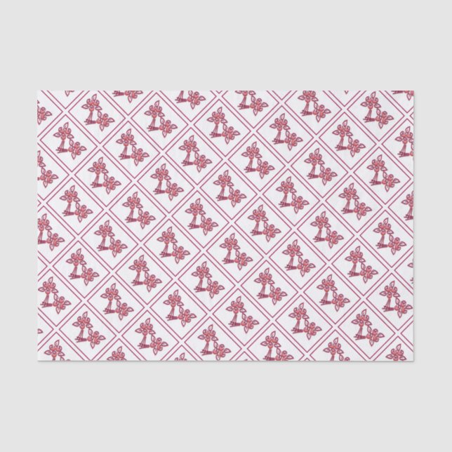 Red Floral Pattern Tissue Paper (Front)