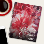 Red Floral Personalised Planner<br><div class="desc">A beautiful red floral design is featured on the front your choice of HARD laminated chipboard or SOFT laminated cover planner. Choose the spiral colour, the size - small 5.5"" x 8.5" or 8.5 x 11" - add your personalisation to the front and you're ready to plan away. Includes monthly...</div>