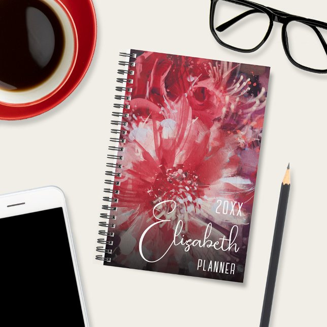 Red Floral Personalised Planner (Creator Uploaded)