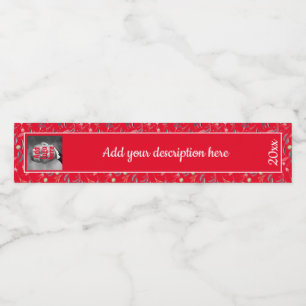 Red Floral Replacement RING BINDER SPINE LABELS