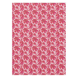 Red Floral Seamless Pattern, Elegant Flower Repeat Tablecloth