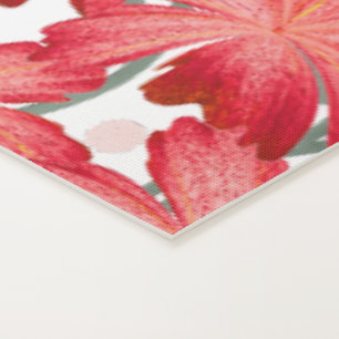 Red Floral Seamless Pattern, Elegant Flower Repeat Yoga Mat