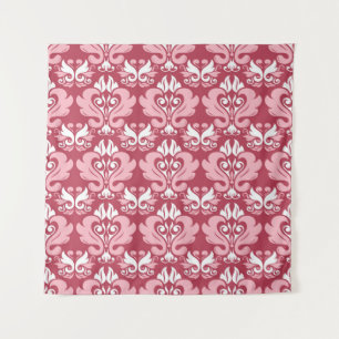 Red floral seamless pattern. Pale red and beige co Tapestry