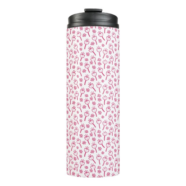 Red Floral Thermal Tumbler (Front)