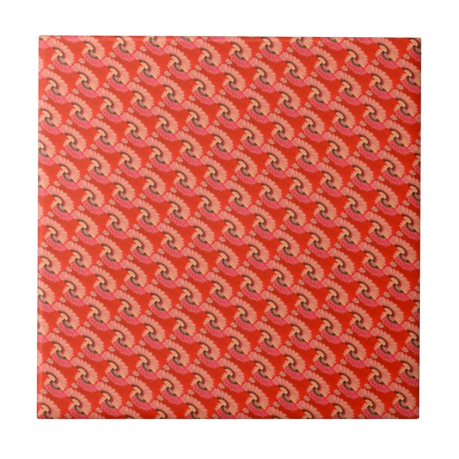 Red floral tile (Front)