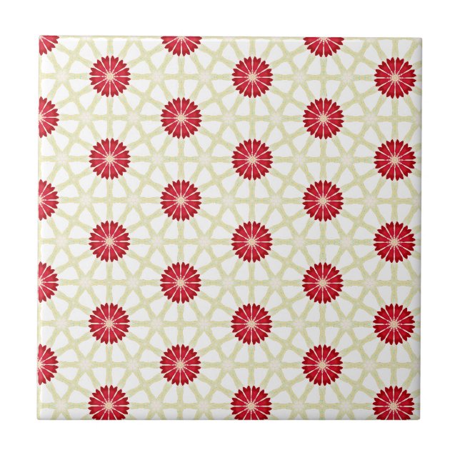 Red Floral  Tile (Front)