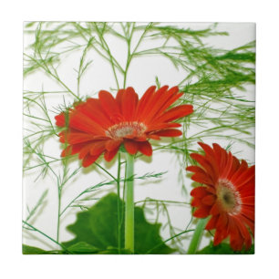 Red Floral Tile