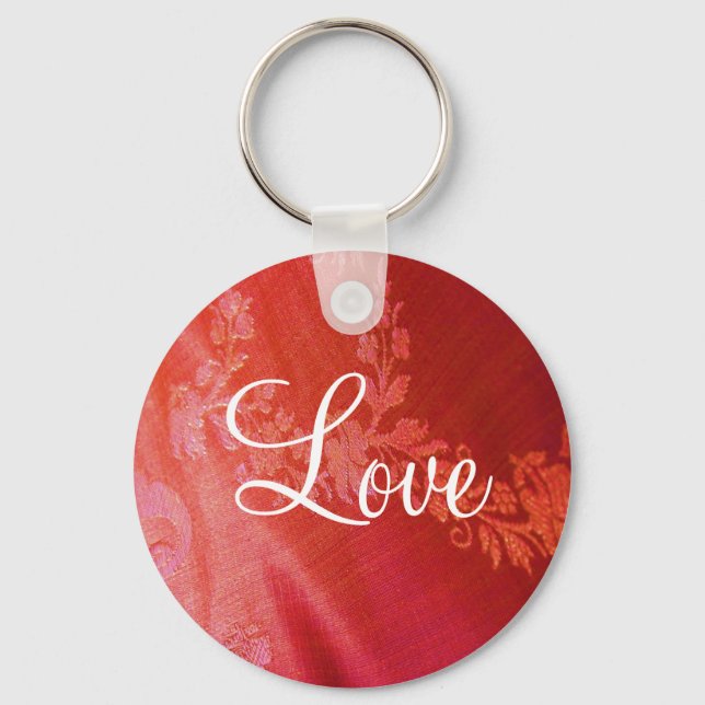 Red Floral Valentine Key Ring (Front)