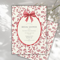 Red Floral & Vines Vintage Bridal Shower