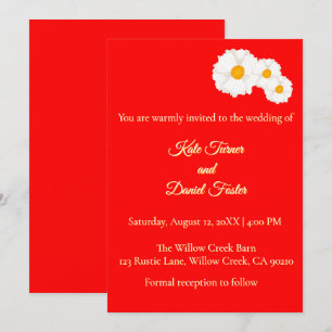 Red Floral Wedding Invitation