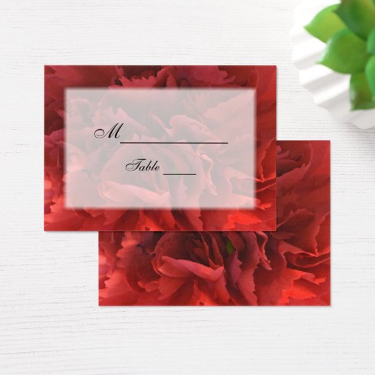 Red Floral Wedding Place Card