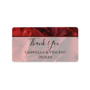 Red Floral Wedding Thank You Favour Tags