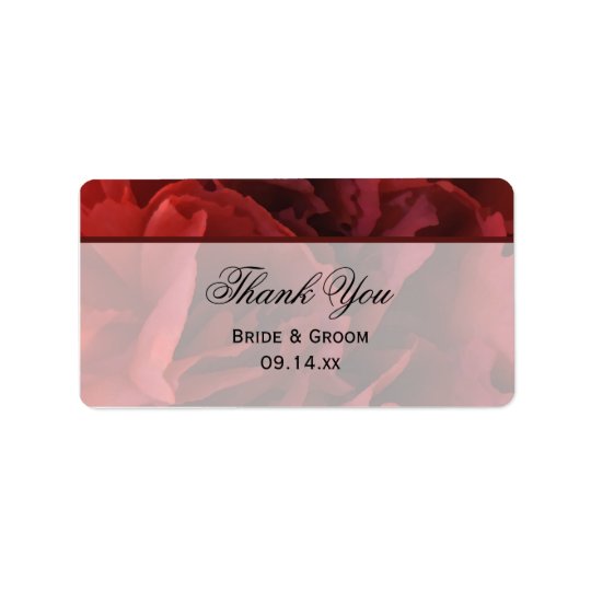 Red Floral Wedding Thank You Favour Tags Address Label