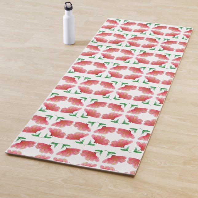 Red Floral  Yoga Mat (In Situ)