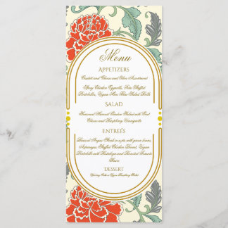 Red Florals with Green Leaves