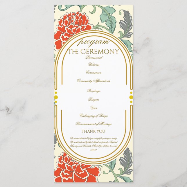 Red Florals with Green Leaves (Front)