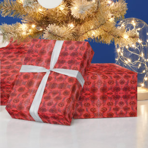 Red Florals Wrapping Paper