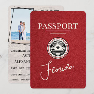 Red Florida Passport Save The Date