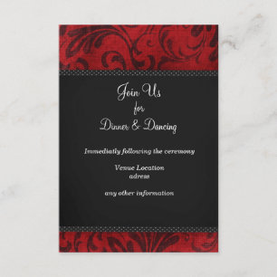 Red Flourish Reception card