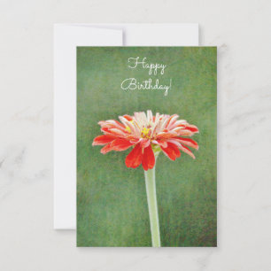 Red Flower Art Flat Birthday Card