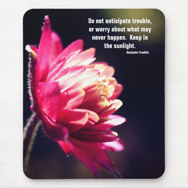 Red Flower Attitude Quote Inspirational  Mouse Mat (Front)