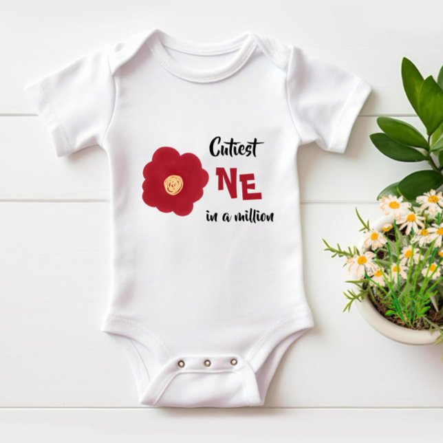 Red flower baby bodysuit (Creator Uploaded)