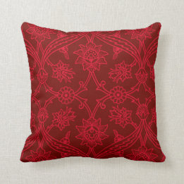 Red Flower Boho Chic Cushion