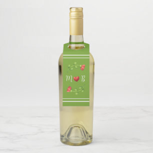 Red Flower Bottle Chiller – Personalized Wine Tag