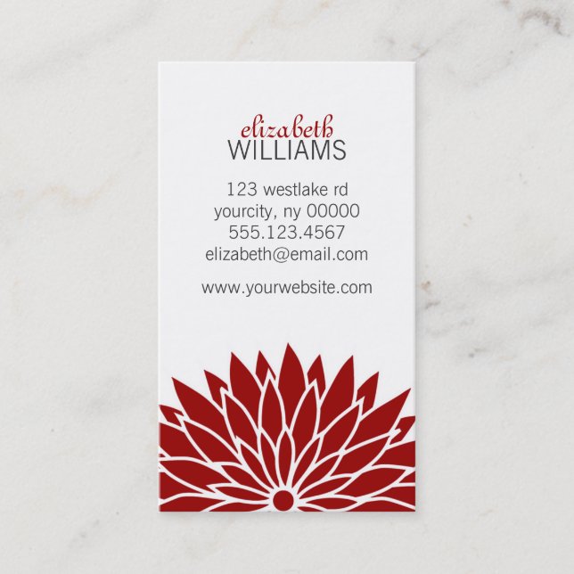 Red Flower Business Card (Front)
