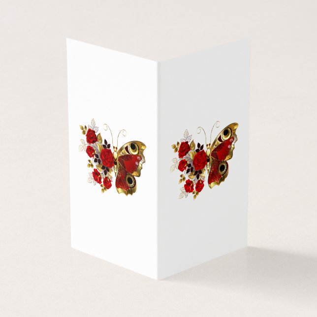 Red flower butterfly with red roses (Outside)