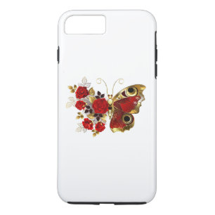 Red flower butterfly with red roses iPhone 8 plus/7 plus case