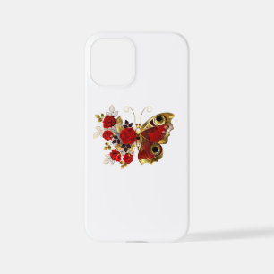 Red flower butterfly with red roses iPhone 12 mini case